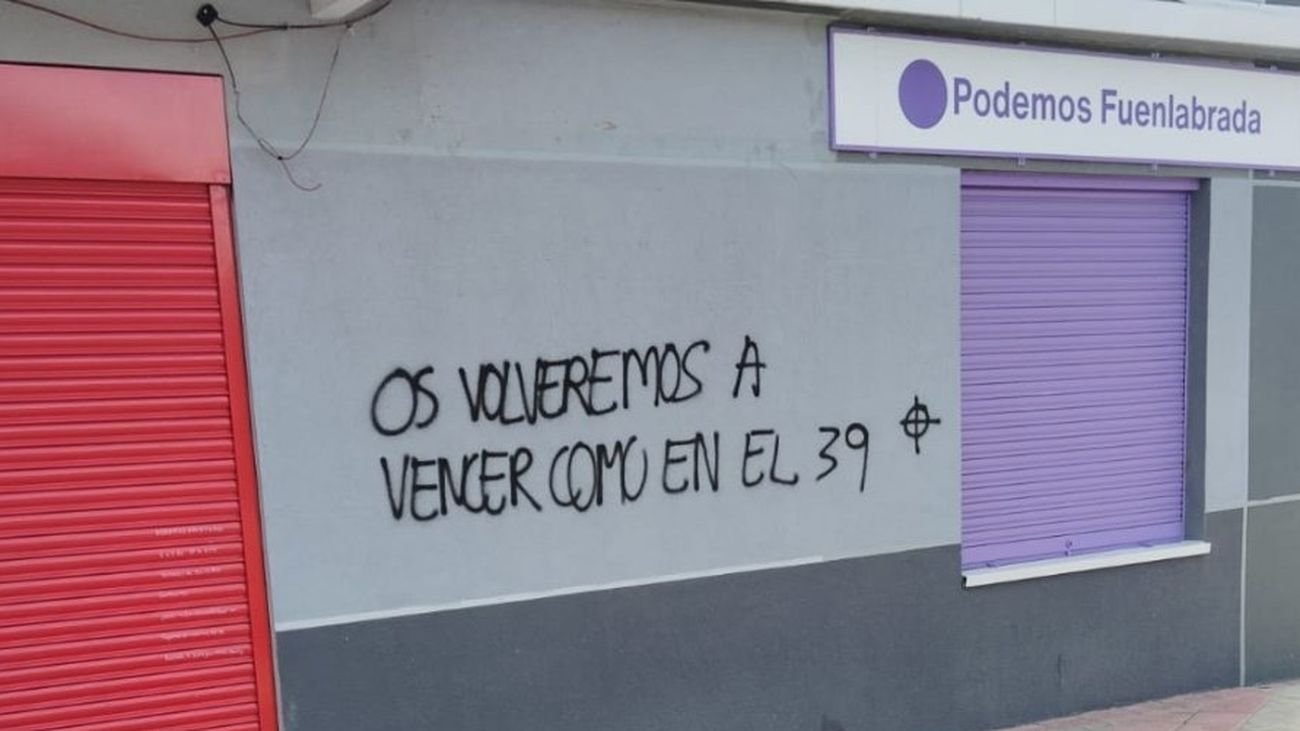 La sede de Podemos en Fuenlabrada, vandalizada