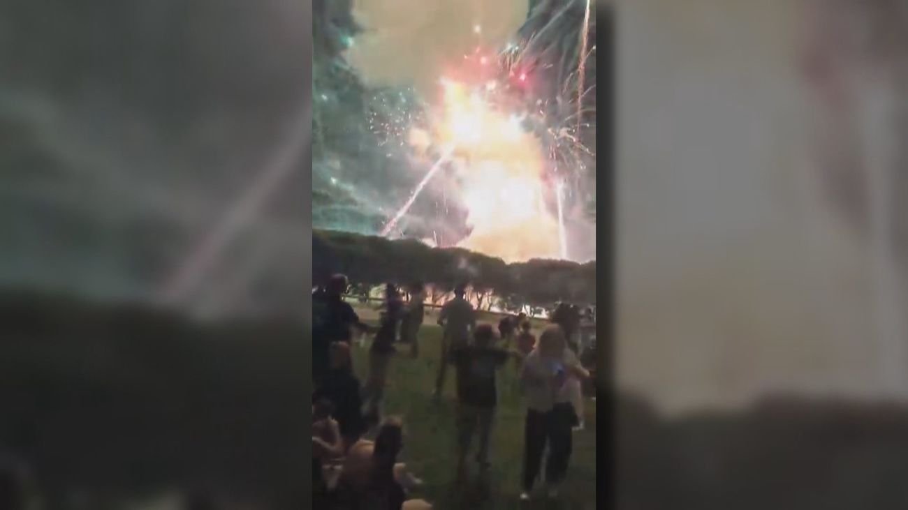 Cuatro heridos leves en Fuenlabrada tras un incidente en los fuegos artificiales