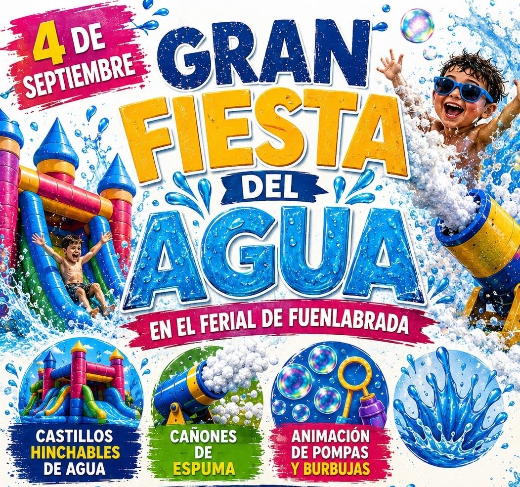 Fuenlabrada se vuelca con una Fiesta del Agua para despedir el verano antes de las Fiestas Patronales