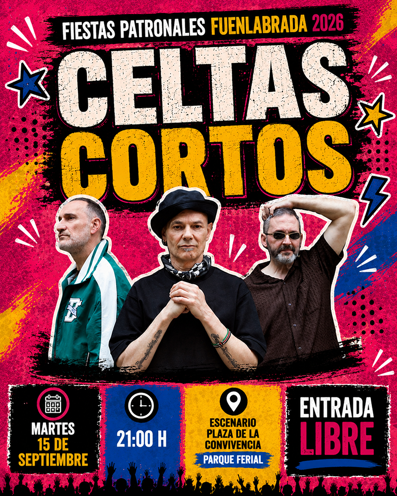 Fuenlabrada vibrará con el concierto de Celtas Cortos en sus fiestas esta noche